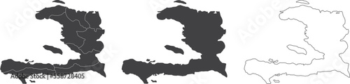 Fototapeta Naklejka Na Ścianę i Meble -  set of 3 maps of Haiti - vector illustrations	
