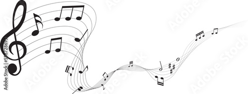 vector illustration of sheet music - musical notes melody	
