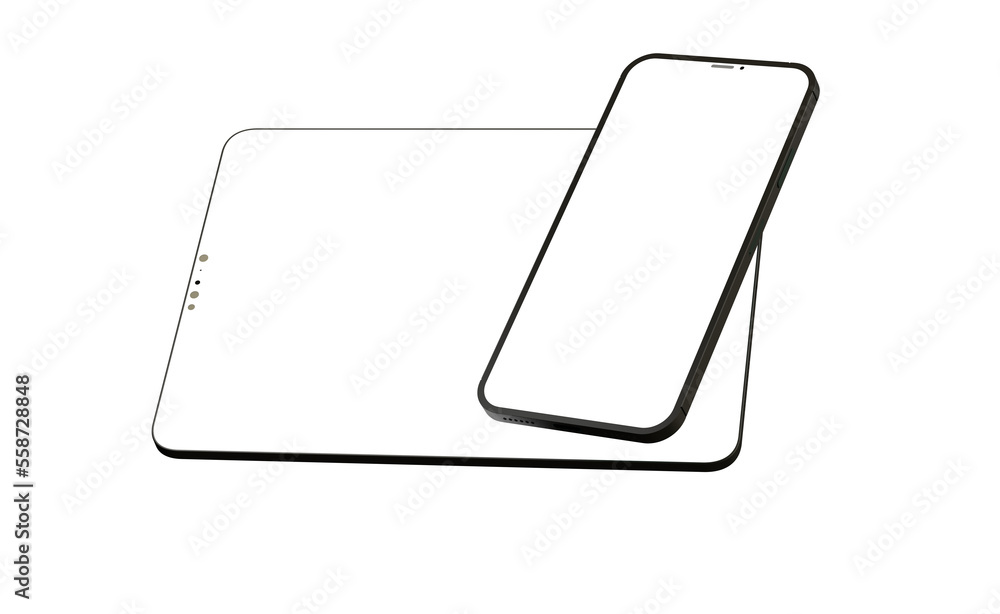 Gadgets including smartphone, digital tablet and laptop, blank screen with Gadgets including smartphone, digital tablet and laptop, blank screen with