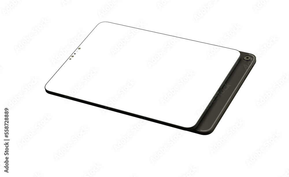 Black tablet computer with blank screen, isolated on white background Black tablet computer with blank screen, isolated on white background