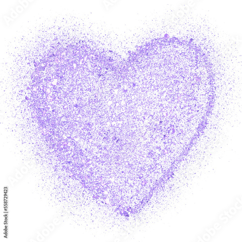Purple glitter hand-drawn heart