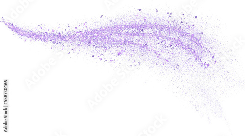 Purple glitter hand-drawn abstract curve line