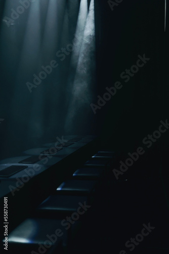 light spot and smog in the dark