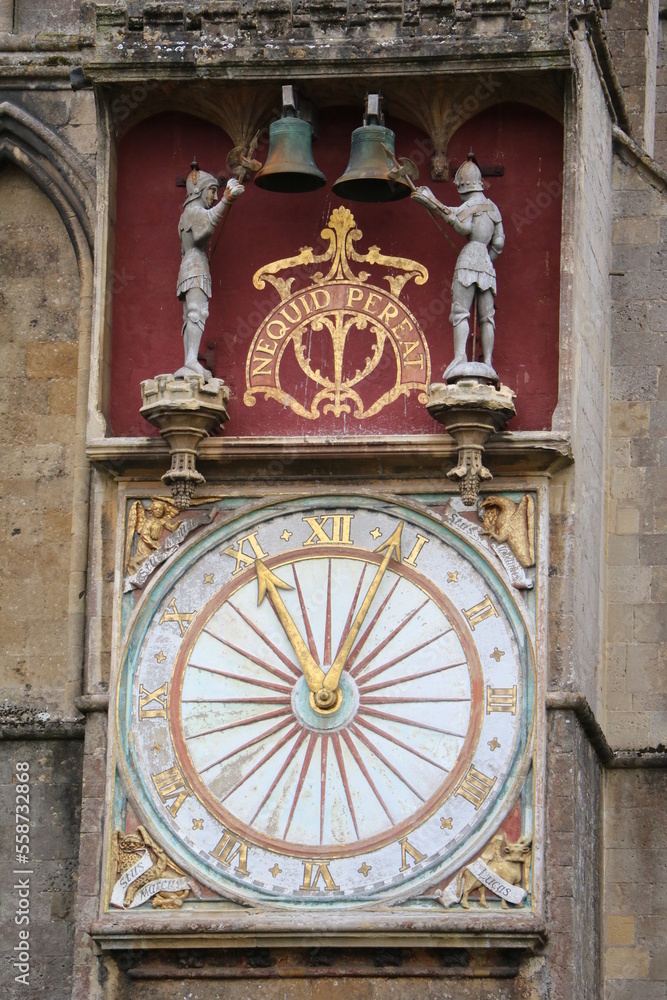 Obraz premium Old clock in Wells, England Great Britain