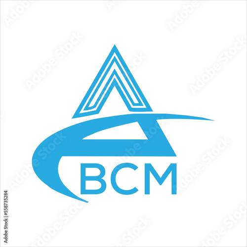 BCM letter logo. BCM blue image on white background. BCM Monogram logo design for entrepreneur and business. BCM best icon.
 photo