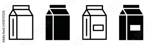 Milk carton box icon. Drink carton box icon, vector illustration