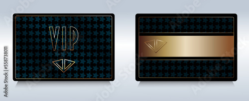 Members, Gift Card gold and black colors template Isolated vector illustrations for invitation design, shopping card voucher or gift coupon