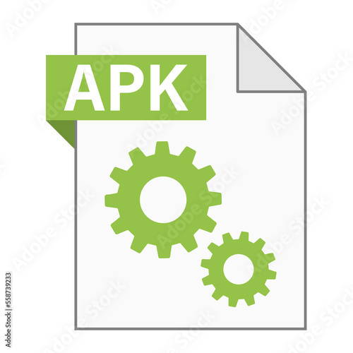 Modern flat design of APK file icon for web