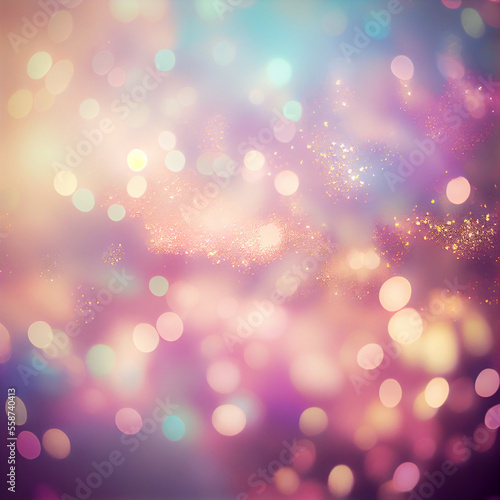 Abstract Bokeh Pastel Blurred Glitter Background 