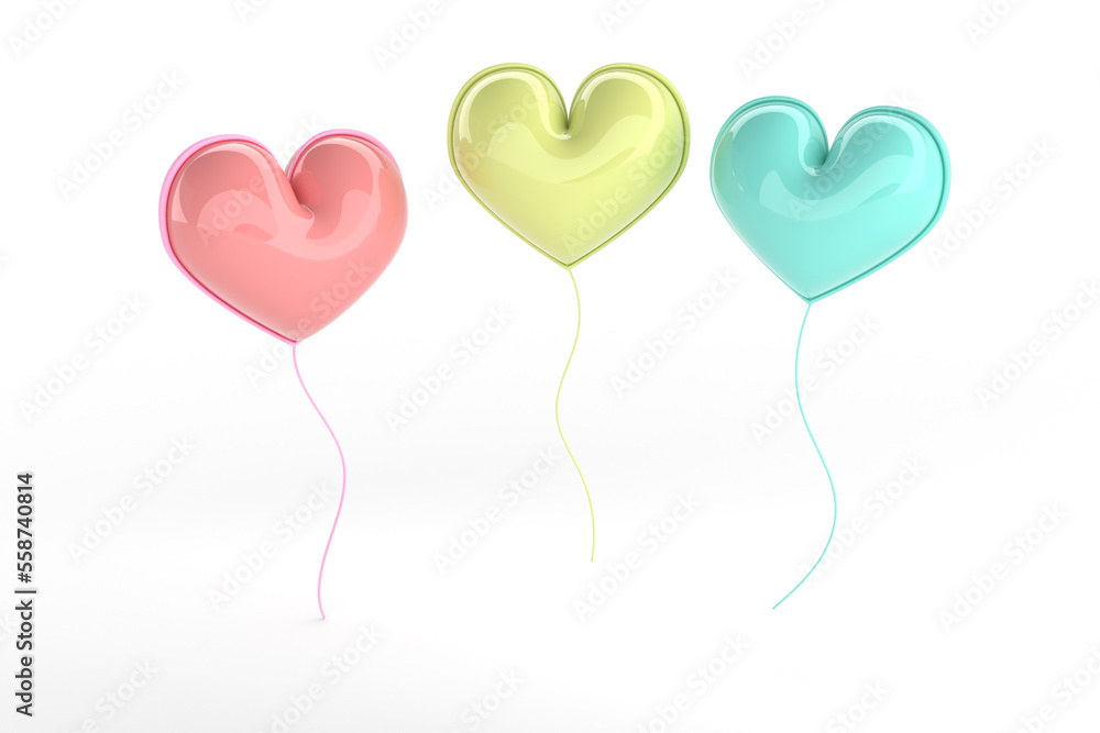 A set of 3d cute balloons in a shape of heart. Good for any project. A set of 3d cute balloons in a shape of heart. Good for any project.