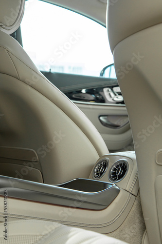 Steering wheel and empty driver's seat of new premium suv © AvokadoStudio