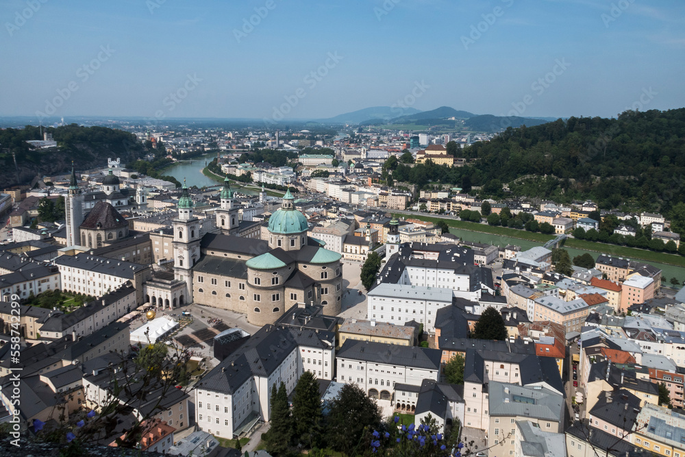 Looking over the city of Salzburg in Austria