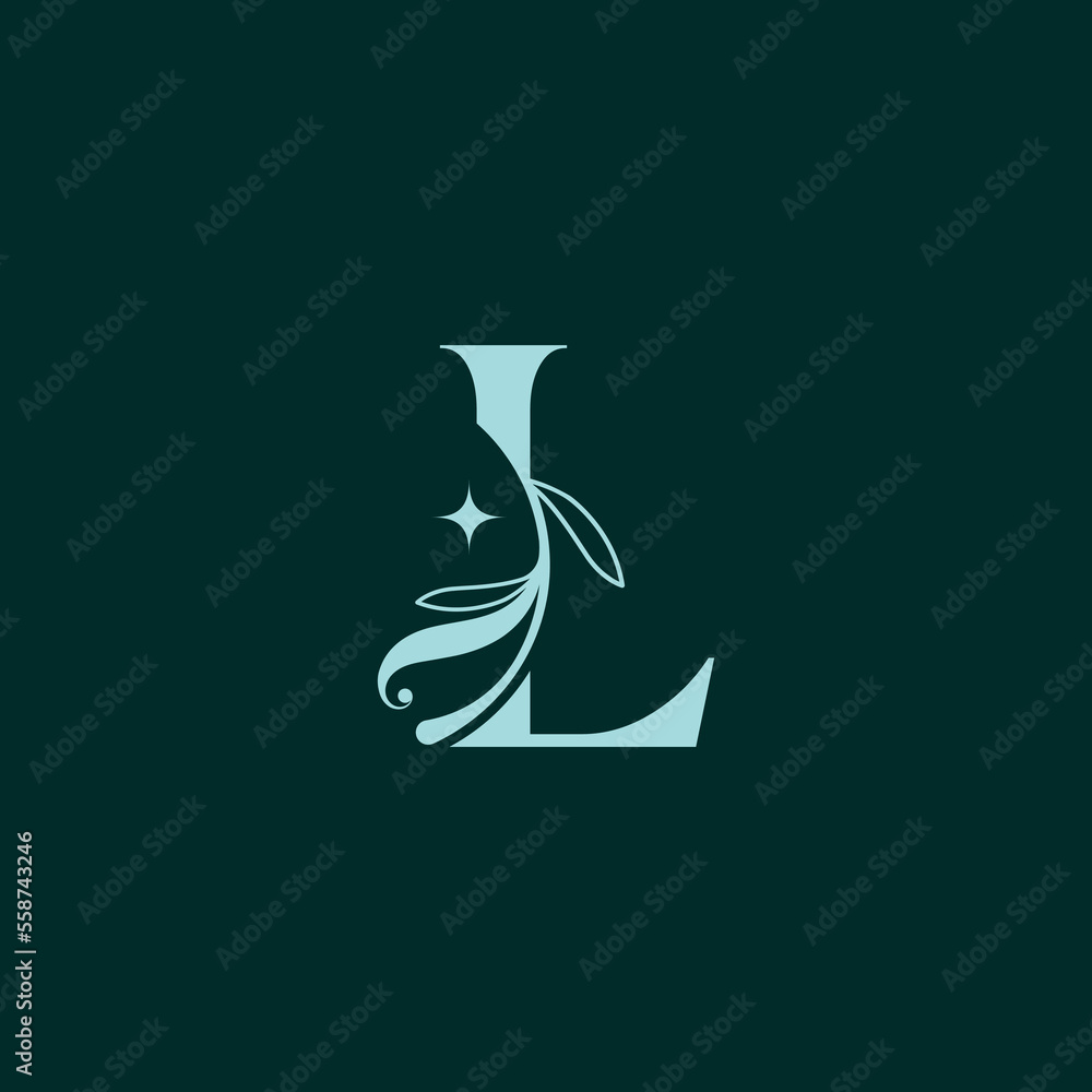 stylish floral beauty logo royal logo L stylish floral beauty logo royal logo L