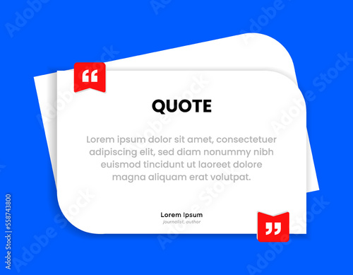3D bubble testimonial banner, quote, infographic. Social media post template designs for quotes. Empty speech bubbles, quote bubbles and text box. Vector Illustration EPS10.