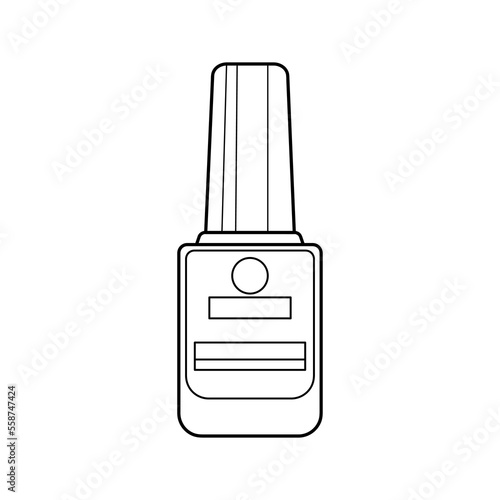 Nail polish. Black and white vector image. Coloring. photo