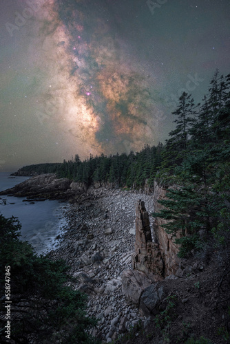 Milky Way Galaxy over Monument Cove in Maine 
