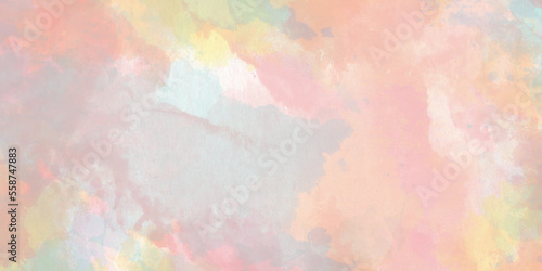 Abstract watercolor background with stains, soft and pastel watercolor paper texture with smoke and splashes, watercolor background for any decorative and creative design. © DAIYAN MD TALHA