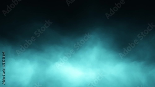 Dark turquoise blue smoke cloud seamless looping background. photo
