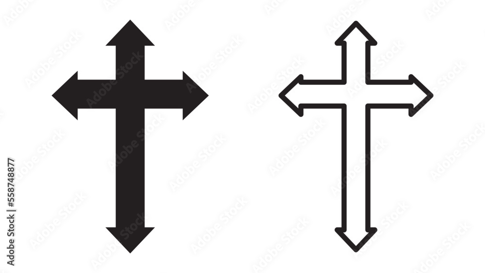 Christian cross icon collection on White Background. Vector illustration Christian cross icon collection on White Background. Vector illustration