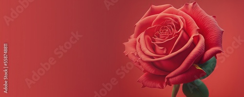Valentine s day  Mother s Day  Women s Day card with a rose and copy space  Generative AI