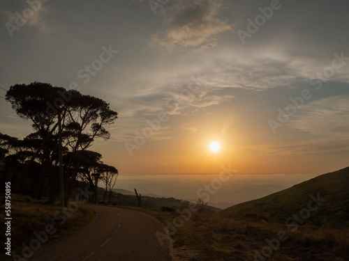 Sunset view from top of the Montejunto Valley - Serra de Montejunto - Alenquer - Portugal  photo