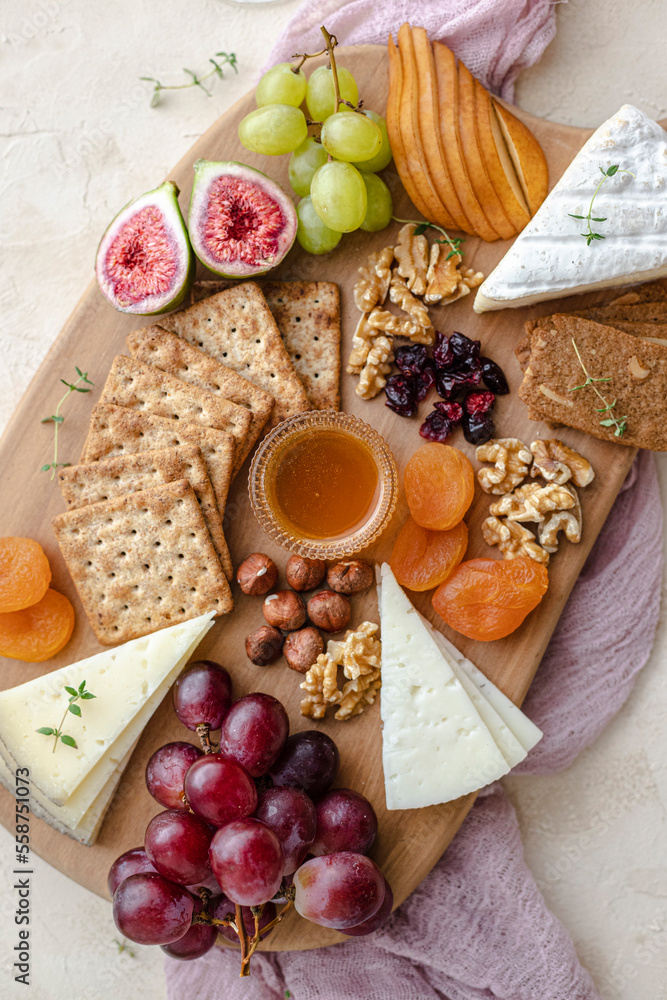 Autumn cheeseboard wih tfresh fuits and crackers Autumn cheeseboard wih tfresh fuits and crackers