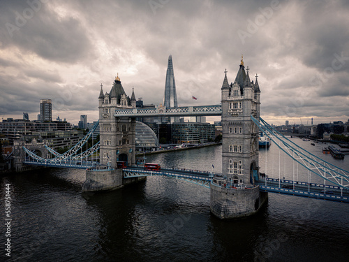 Tower Bridge London against dramatic sky