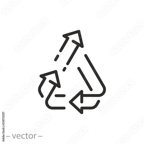 upcycle icon, upcycling process, thin line symbol, vector illustration eps 10
