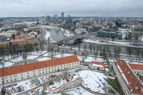 Vilnius City as seen from Upper Castle's Gediminas Tower, Vilnius, Lithuania