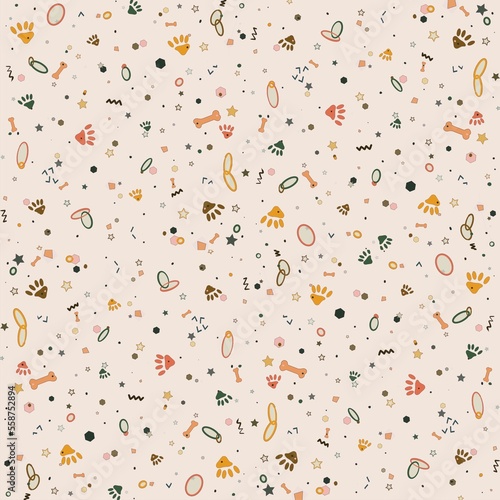 Geometric pattern with figure elements