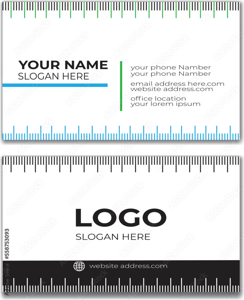 "Ruler" Design Business card design template, Clean professional