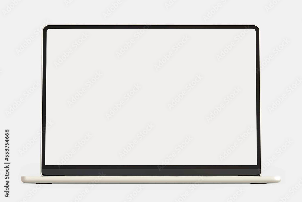 Laptop with blank screen isolated on white background Laptop with blank screen isolated on white background