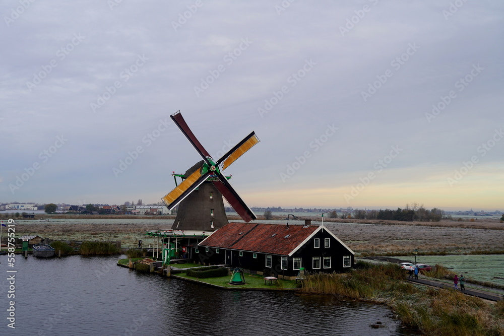 windmill in Zaanse Schans, Netherlands
