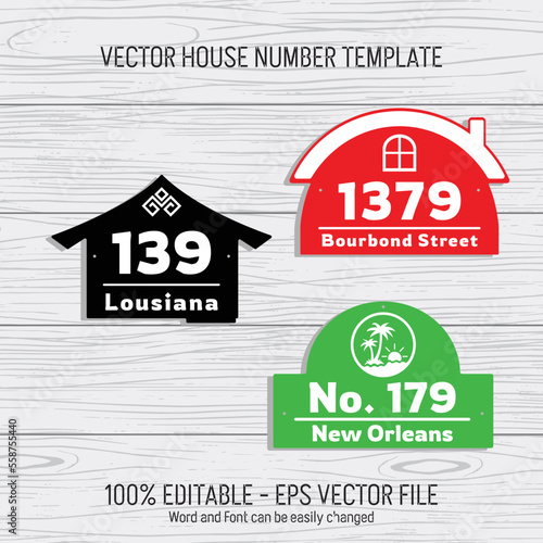 Laser cutting template files for house numbers, housing numbers, room numbers, villas, pavilions, apartments, and street names
