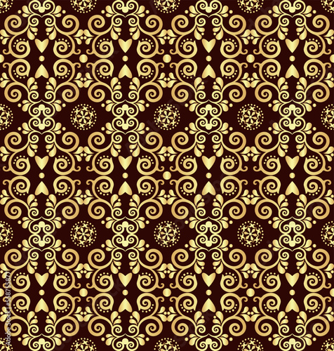 Vector vintage seamless golden geometric pattern