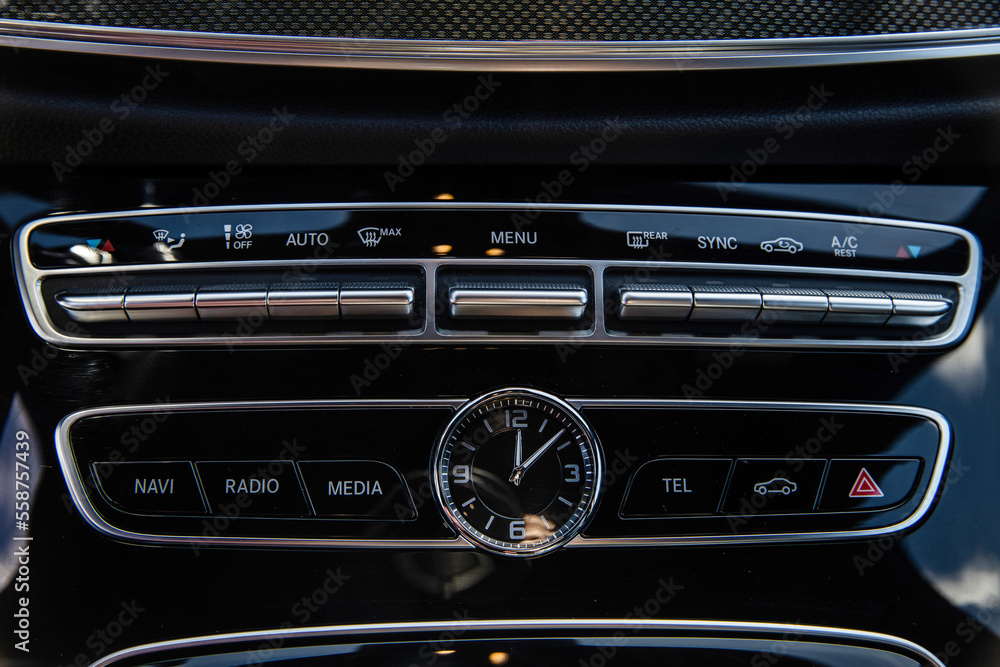 control panel climate control and media system in the car