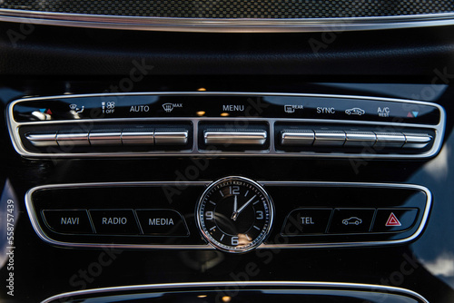 control panel climate control and media system in the car