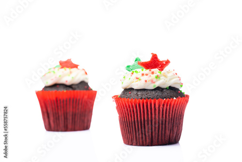 New year themed cupcakes on the white background