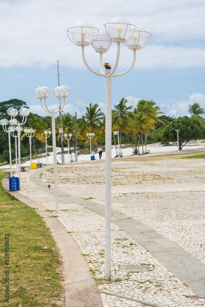 A view of the square by the Abaete Lagoon, landmark in Itapua neighborhood - Salvador, Bahia (Brazil)