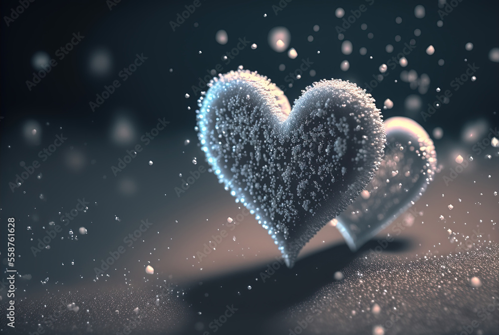 Fototapeta premium Here comes Santa Claus. It's time for Christmas or the winter. Some hearts for some love instants.