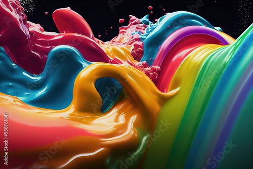 Rainbow Paint Plash Backgro...