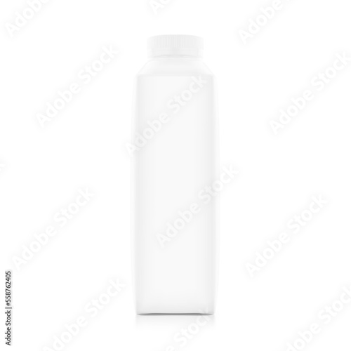 Square plastic bottle mockup. Vector illustration isolated on white background. Ready and simple to use for your design. EPS10.