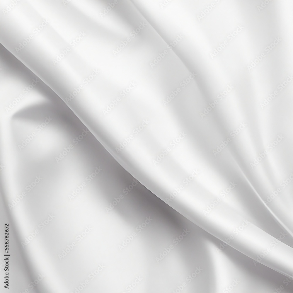 Fototapeta premium White silk fabric texture. Luxurious background. Generative AI.