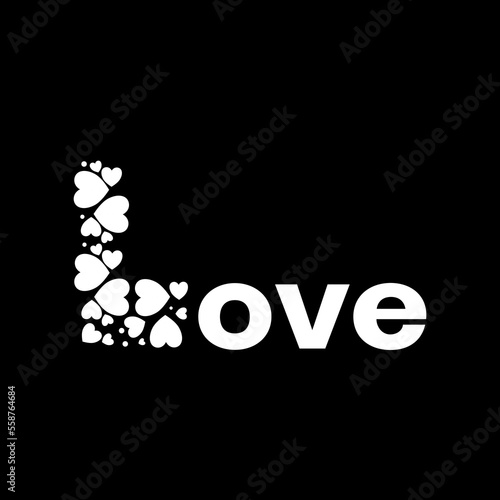 Love, Valentine's Day - card, frame with stylized hearts folded from paper - bauhaus style vector illustration