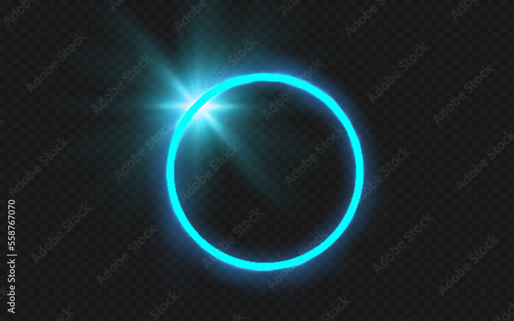 Obraz premium Glowing trail effect on transparent background. Modern magical magic circle with runes.Fire portal.Decor elements for a magic doctor, shaman, medium.