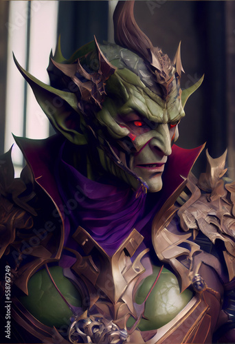 Green goblin, orc - generative ai photo