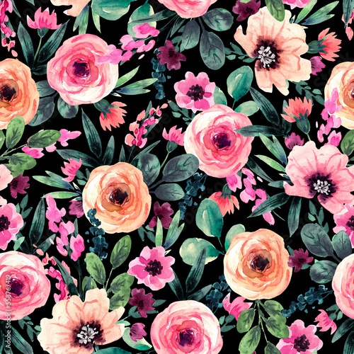 Seamless floral pattern. Design for wallpaper, fabric, wrapping paper, cover and more.