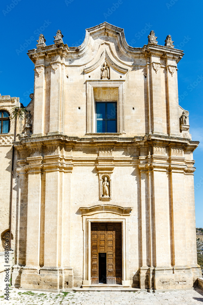 Facade of the Convent of Saint Agostino in Matera, Basilicata, Italy - Europe