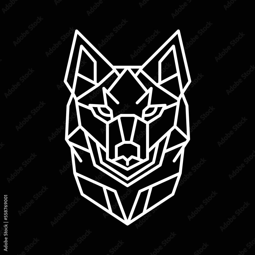 Wolf line logo symbol design illustration. Clean logo mark design. Illustration for personal or commercial business branding. Wolf line logo symbol design illustration. Clean logo mark design. Illustration for personal or commercial business branding.