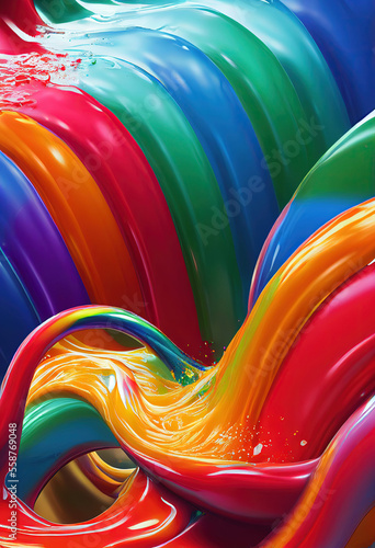 Rainbow Paint Splash Backgr...